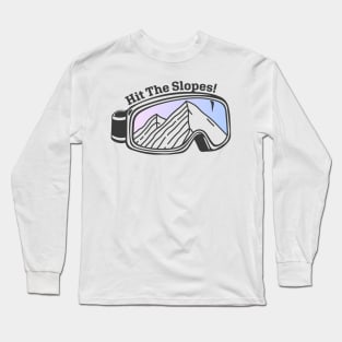 Sunset Mountain Ski Goggles | Hit The Slopes! Long Sleeve T-Shirt